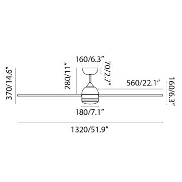 FARO 33524WP - LED Stropni ventilator POROS L LED/19W/230V les/bela pr. 132 cm SMART + Daljinski upravljalnik