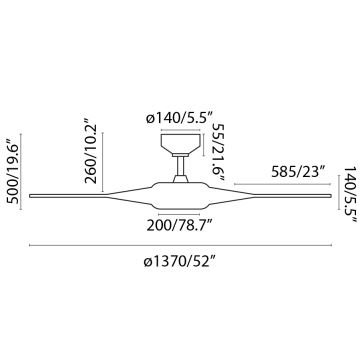 FARO 33548WP - LED Stropni ventilator COCOS L LED/20W/230V bela pr. 137 cm SMART + Daljinski upravljalnik