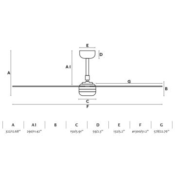 FARO 33816-20 - LED Stropni ventilator PUNT LED/18W/230V Wi-Fi les/črna + daljinski upravljalnik