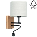 Fleksibilna svetilka BOHO 1xE27/25W + LED/1W/230V hrast – FSC certifikat