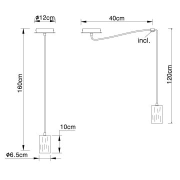 Globo - Lestenec na vrvici 1xE27/60W/230V