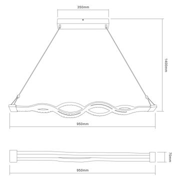 Globo 67109-30 - LED Zatemitveni kristalni lestenec na vrvici PILLA 1xLED/30W/230V + daljinski upravljalnik