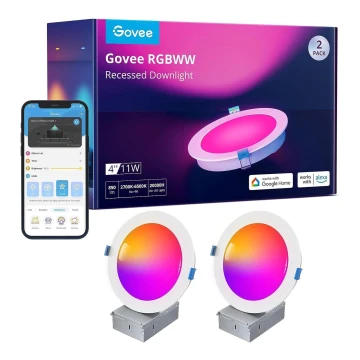 Govee - SET 2x LED RGBWW Vgradna svetilka LED/11W/230V Smart 2700-6500K