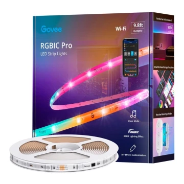 Govee - Wi-Fi RGBIC Smart PRO LED trak 3m - ekstra trpežna