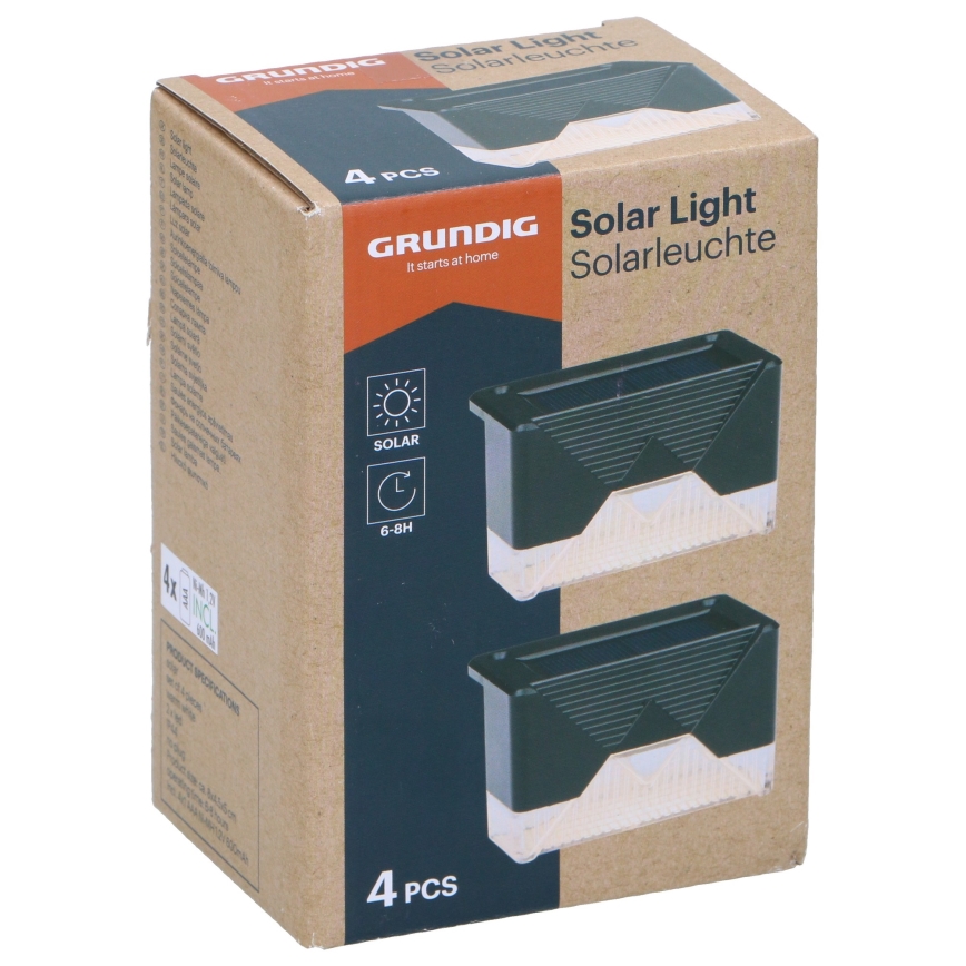 Grundig - SET 4x LED Solarna stenska svetilka LED/1,2V IP44