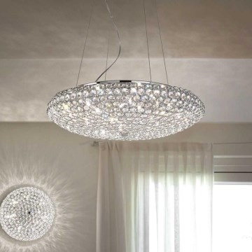 Ideal Lux - Kristalni lestenec na vrvici KING 12xG9/40W/230V pr. 65 cm krom