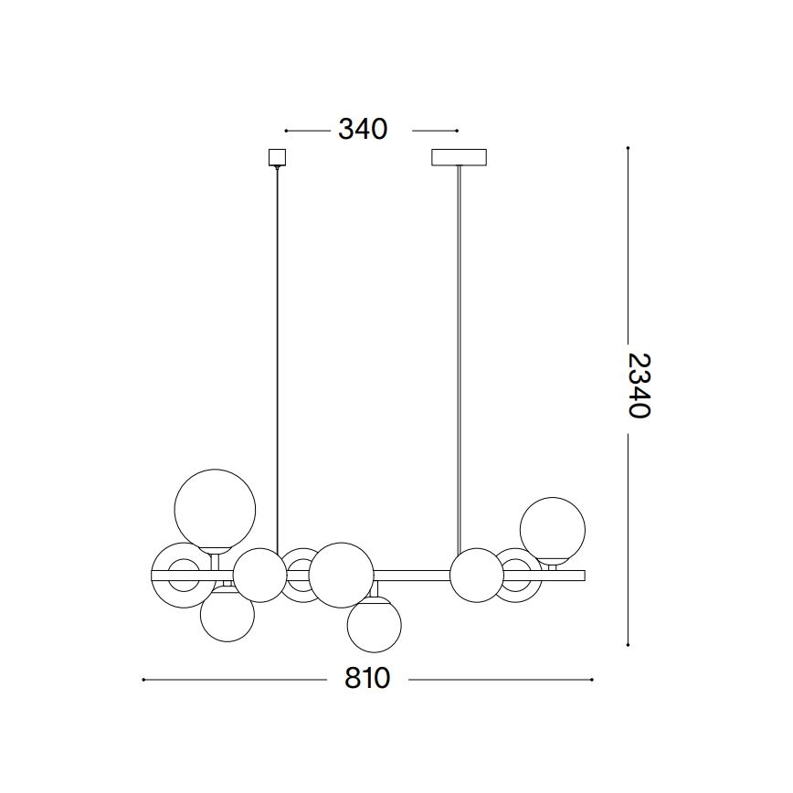 Ideal Lux - LED Lestenec na vrvici PERLAGE 10xG9/3W/230V zlata