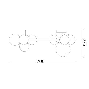 Ideal Lux - LED Nadgradni lestenec PERLAGE 10xG9/3W/230V črna