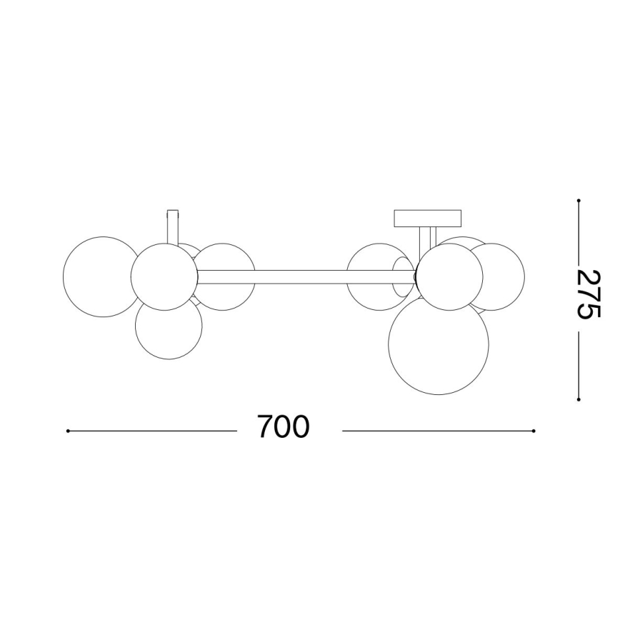 Ideal Lux - LED Nadgradni lestenec PERLAGE 10xG9/3W/230V črna