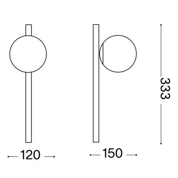 Ideal Lux - LED Stenska svetilka BINOMIO 1xG9/3W/230V črna