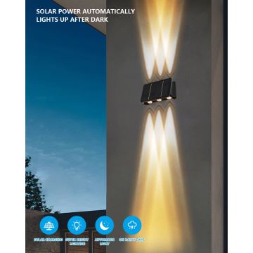 LED Solarna stenska svetilka s senzorjem LED/2W/5V IP54