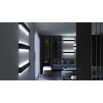 Immax NEO 07137-B - LED SMART Zatemnitvena stenska svetilka LINEA črna LED/40W/230V + Daljinski upravljalnik 76 cm Tuya ZigBee