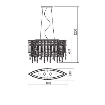 Incanti ITV POV4 10 60 - Kristalni lestenec na vrvici TREVI 4xGU10/50W/230V