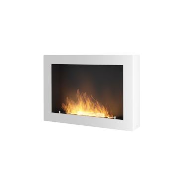 InFire - Stenski BIO kamin 80x56 cm 3kW bela