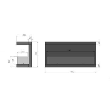 InFire - Vgradni BIO kamin 100x50 cm 3kW črna