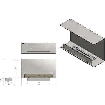 InFire - Vgradni BIO kamin 80x45 cm 3kW črna