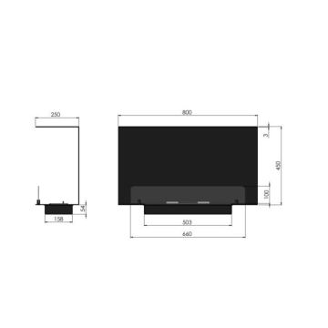 InFire - Vgradni BIO kamin 80x45 cm 3kW črna