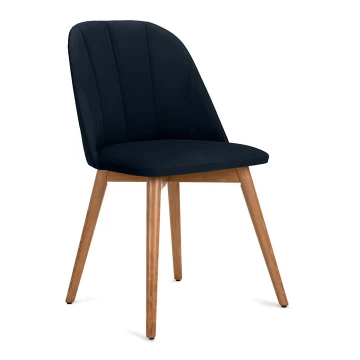 Jedilni stol BAKERI 86x48 cm temno modra/bukev hrast