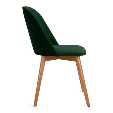 Jedilni stol BAKERI 86x48 cm temno zelena/bukev hrast
