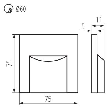 LED Svetilka za stopnišče ERINUS LED/0,8W/12V 3000K črna