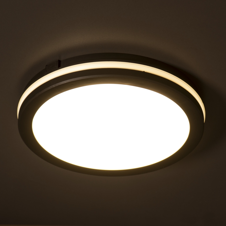 LED Zunanja stropna svetilka BENO ECO LED/20W/230V 3000/4000/6500K pr. 20 cm IP65 črna