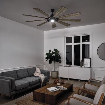 Kichler - LED Zatemnitveni stropni ventilator GENTRY LED/14W/230V pr. 216 cm + Daljinski upravljalnik