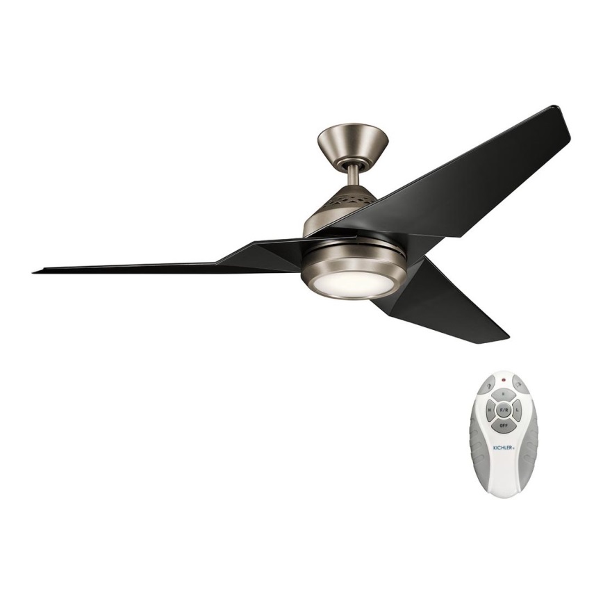 Kichler - LED Zatemnitveni stropni ventilator JADE LED/18W/230V črna + Daljinski upravljalnik