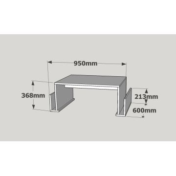 Klubska mizica MAGAZIN 37x95 cm rjava