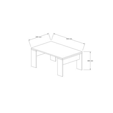 Klubska mizica PRIDA 40x90 cm rjava