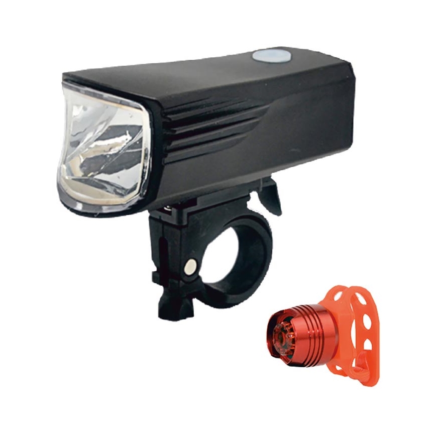 KOMPLET 2x LED Polnilna kolesarska svetilka LED/5W/USB IP44