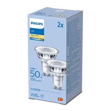 KOMPLET 2x LED Žarnica Philips GU10/4,6W/230V 2700K