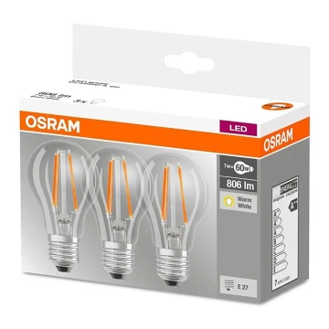 KOMPLET 3x LED Žarnica VINTAGE E27/7W/230V 2700K - Osram