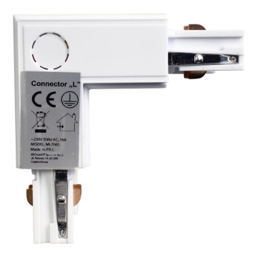 Konektor za svetila za tračni sistem 3-fazni TRACK bel tip L