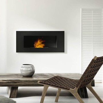 Kratki - Vgradni BIO kamin 40x120 cm 3x1,1kW črna