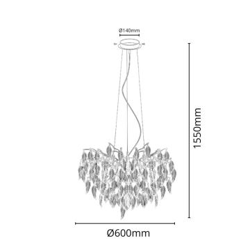 Kristalni lestenec na vrvici 10xG9/40W/230V črna