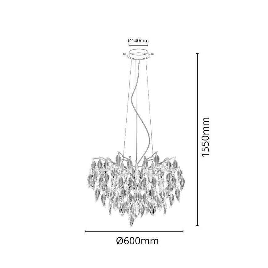 Kristalni lestenec na vrvici 10xG9/40W/230V črna