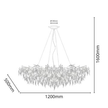 Kristalni lestenec na vrvici 15xG9/40W/230V črna