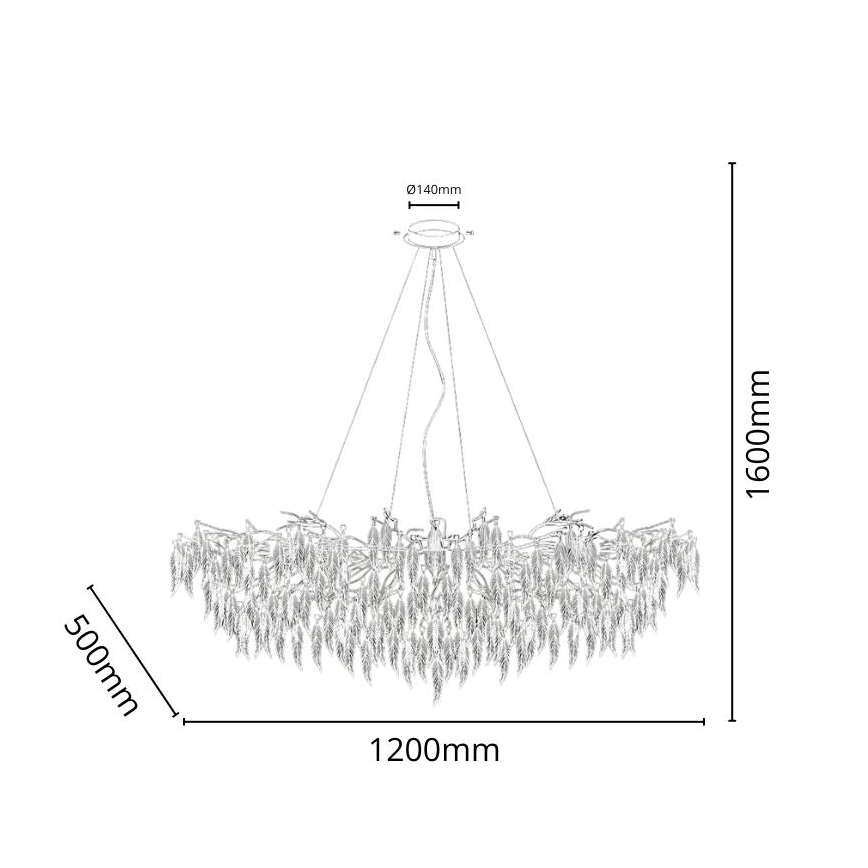 Kristalni lestenec na vrvici 15xG9/40W/230V črna