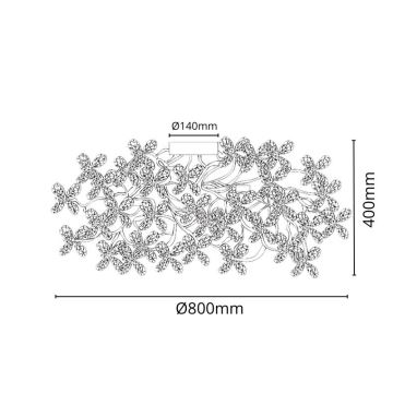 Kristalni nadgradni lestenec 12xG9/40W/230V barven