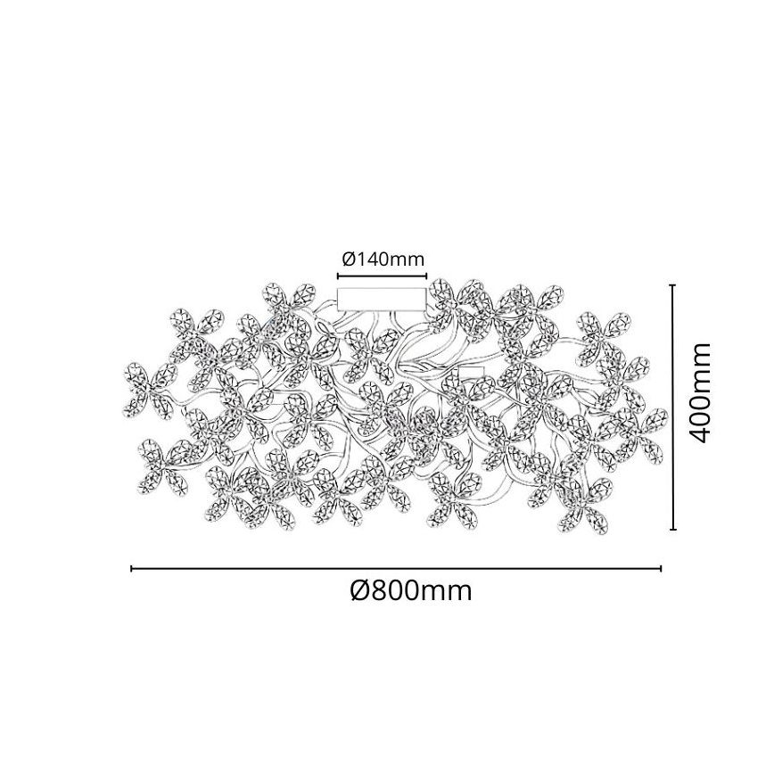 Kristalni nadgradni lestenec 12xG9/40W/230V barven