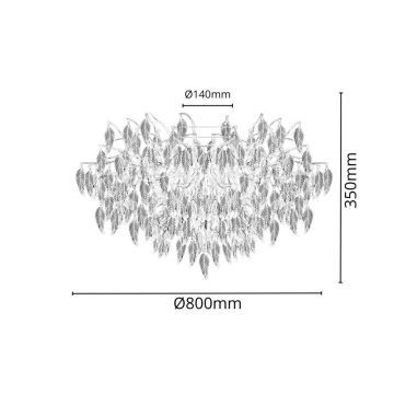 Kristalni nadgradni lestenec 12xG9/40W/230V črna