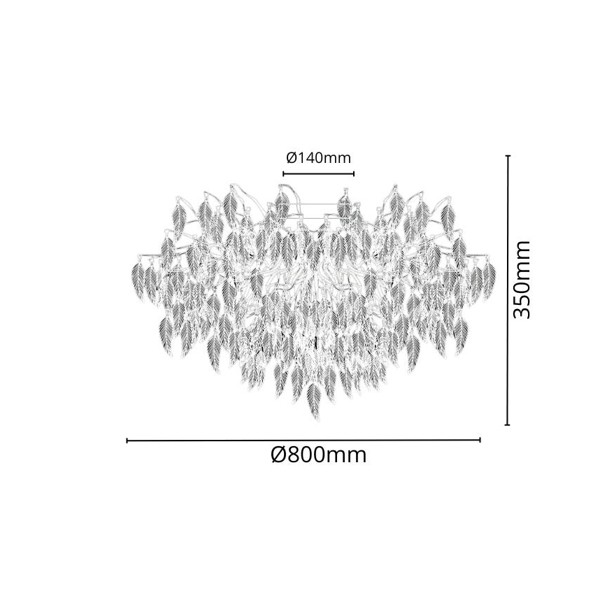 Kristalni nadgradni lestenec 12xG9/40W/230V črna