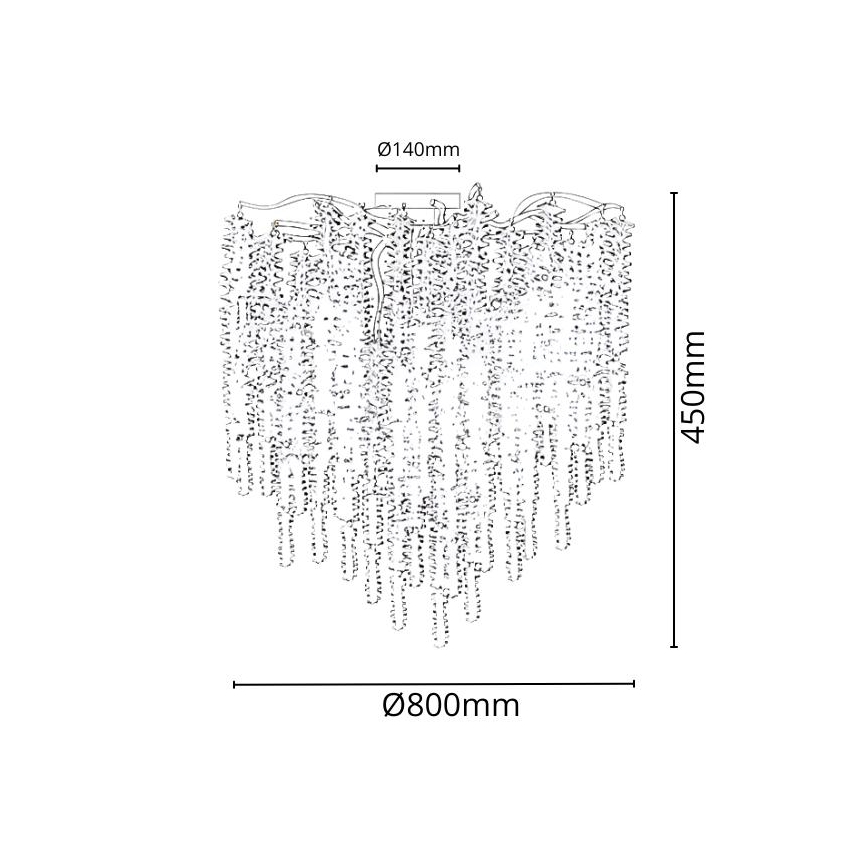 Kristalni nadgradni lestenec 12xG9/40W/230V zlata