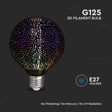 LED 3D Žarnica FILAMENT G125 E27/4W/230V 3000K