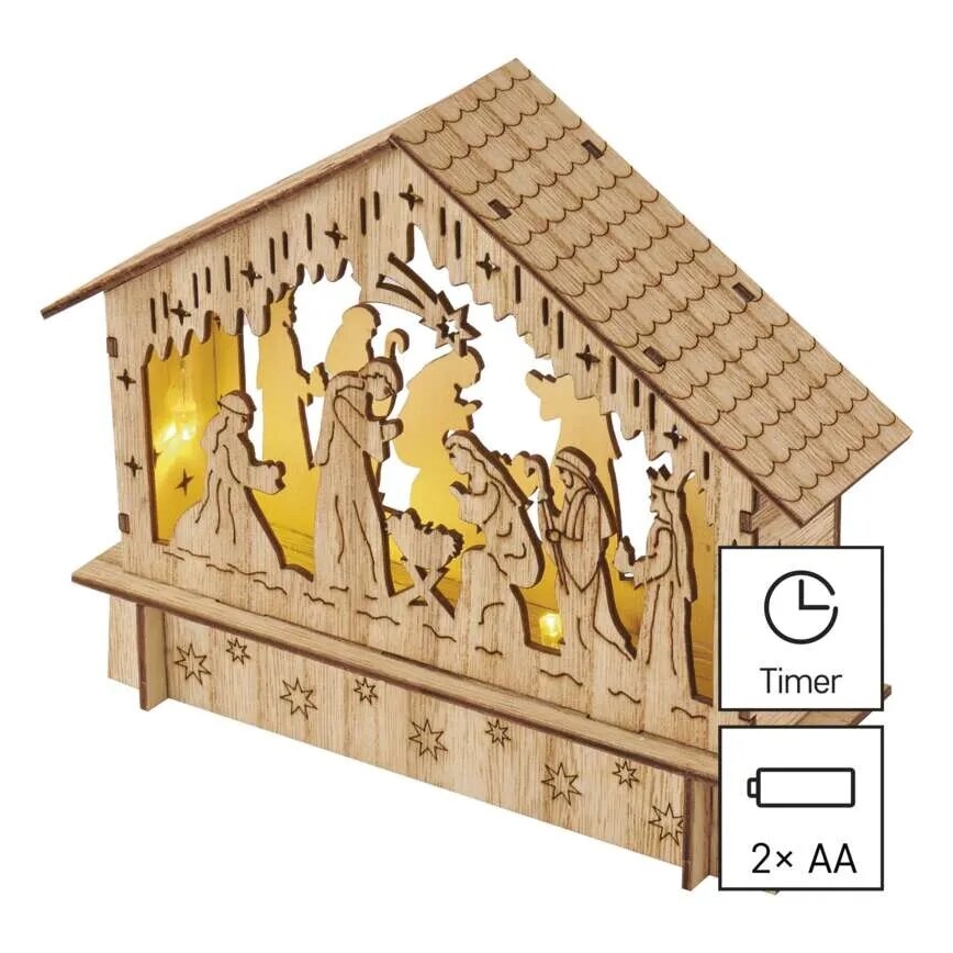 LED Božična dekoracija 6xLED/2xAA nativity scene