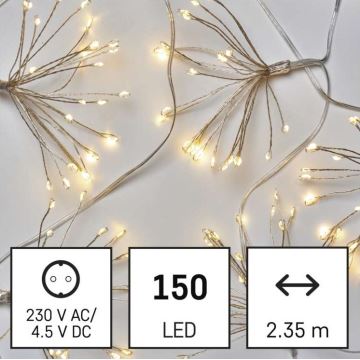 LED Božična veriga 150xLED/5,35m topla bela