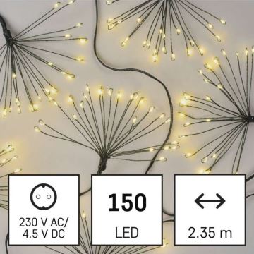 LED Božična veriga 150xLED/5,35m topla bela