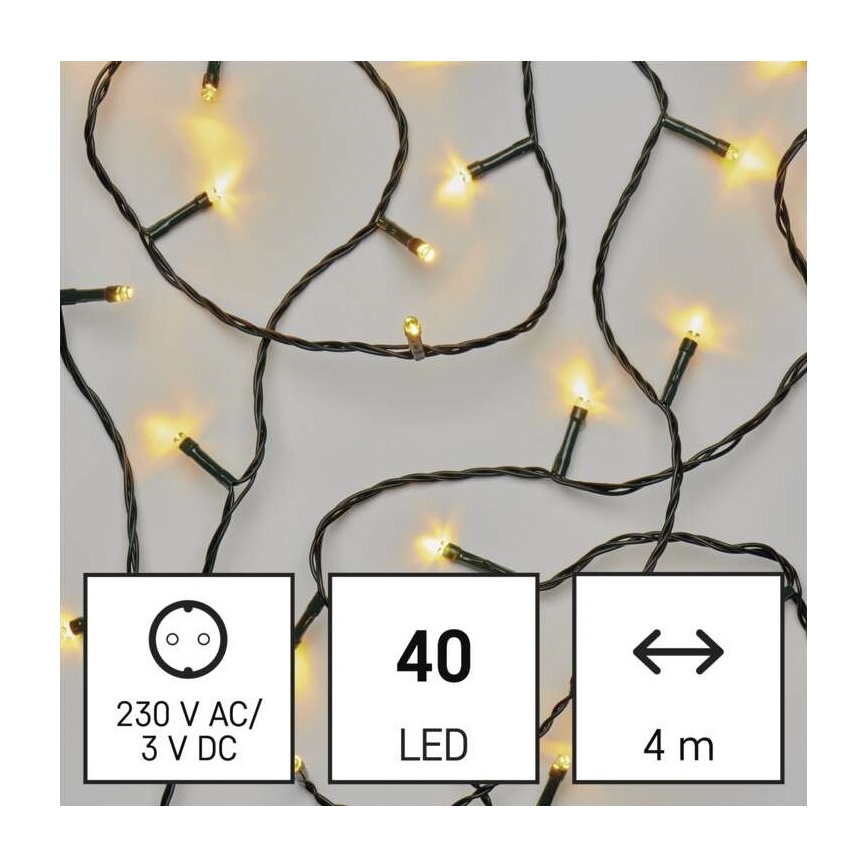 LED Božična veriga zunanja 40xLED/9m IP44 topla bela