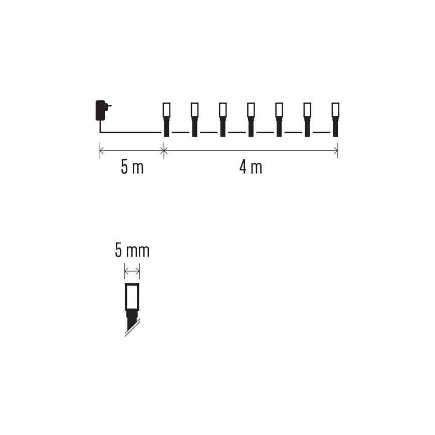 LED Božična veriga zunanja 40xLED/9m IP44 topla bela