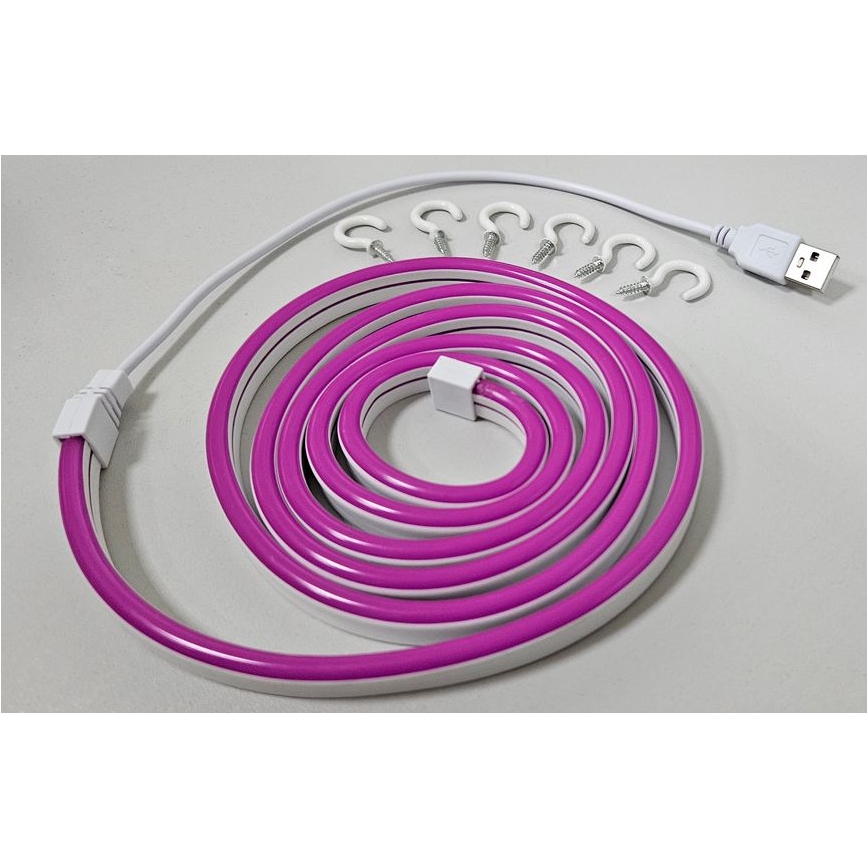 LED Fleksibilni trak NEON LED/5V USB 1,8 m vijolična